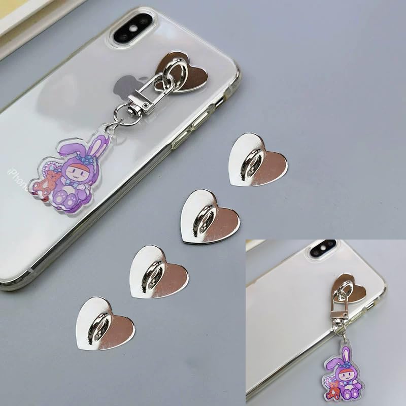 Amazon | KJOET キーリングハンガー パーツ【4個セット】ハート型 携帯